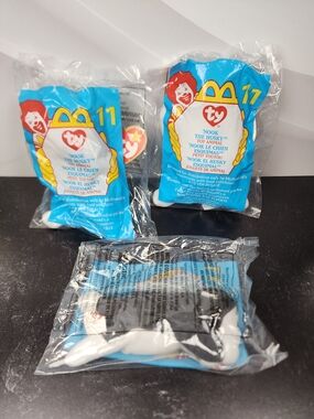 🐺 Lot of 3 — McDonald's Ty Teenie Beanie Baby 'Nook the Husky — Sealed